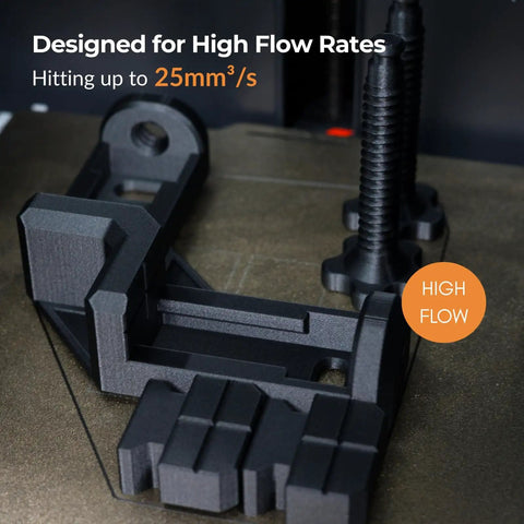 Close-up of a 3D printed component using PETG CF Pro HF 3D Printer Filament Carbon Fiber PETG High Flow, demonstrating industrial strength.