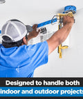 Person applying PROSharp Painter's Tape 1 in x 60 yd (0.94 in wide), 1 Roll Blue with Edge-Lock+ technology on white ceiling corner.