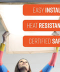Magnetic Fluorescent Light Covers For Classrooms And Offices Five Pack Warm White Filters being installed on ceiling
