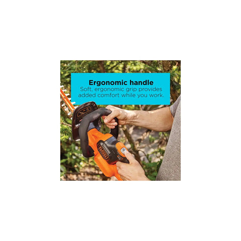 Man using 40V MAX Cordless Hedge Trimmer With 24 Inch Dual Action Blade, No Cords Needed, Long Battery Life, Includes Battery And Charger