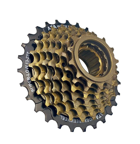 8 Speed Freewheel 13-28T Screw-On Replacement Part For Most Bikes Black And Brown Finish Universal Fit Smooth Gear Shifts