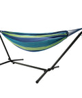 Heavy Duty Steel Stand Outdoor Hammock For Two People With 450 Lb Capacity Portable Beach Backyard Garden Patio 100 By 40 By 38 Inch Blue Durable Steel Frame Makes Setup A Breeze For Backyard Lounging And Travel Or Kick Back