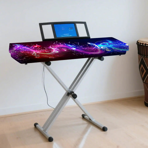 Neon Music Wave 88 Key Keyboard Dust Cover Stretchy Elastic Milk Silk Fit For Piano Protects Your Keyboard In Practice Rooms Concerts And Home Entertainment Spaces For Easy Home Jams on keyboard stand