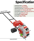 Manual Garden Seeder Hand Push Walk Behind Planter With 7 Nozzles dimensions and specifications display