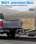 7 Way Trailer Junction Box Weatherproof Connector For RV Camper Caravan Boat attached to trailer by vehicle