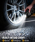 Wireless Portable Tire Inflator With Digital Pressure Gauge And Built In Led Light For Cars Bikes And Sport Gear Type C Rechargeable Smart Air Pump using LED light on tire.