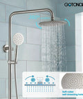Upgrade Your Shower With A Rugged Stainless Steel 8 Inch Rain Head System Three Function Handheld Spray SUS 304 Brushed Nickel Finish