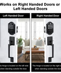 Keypad Deadbolt Electronic Keyless Entry Door Lock With Handle works on left and right-handed doors, matte black finish