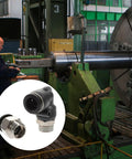 Solid 6 Pc Set Of Threaded Straight Push Fit Air Line Fittings Includes 3/4 Inch And 12mm Connectors With Impact Resistant Pu Nylon Pneumatic Couplers For Heavy Duty Industrial Air Tube Applications That Get The Job Done Fast on industrial machinery