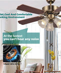 Old School Retro 42 Inch Indoor Ceiling Fan With Pull Chain And Three LED Light Bulb Sockets Bulbs Not Included Traditional 3 Speed Reversible Blades Antique Style For Living Room Or Bedroom in interior setting