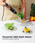 Immersion Hand Blender All In One Electric Stick Blender With Whisk And Milk Frother Attachments 400W Stainless Steel Blades
