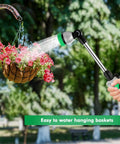 Heavy Duty Metal Watering Wand For Garden Hoses, 16-Inch Sprayer with 180 Degree Swivel watering hanging baskets outdoors
