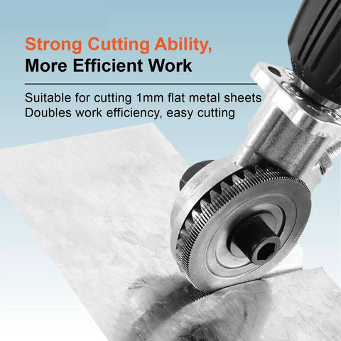 Universal Drill Attachment Metal Nibbler Shear Cutter Equipped With 360 Degree Pivoting Swivel Head For Rugged Burr Free Snip Work And Weekend Garage Projects