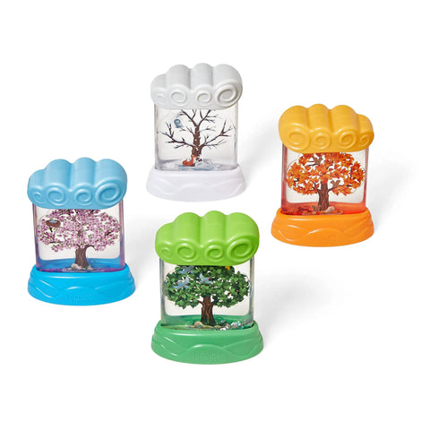 Seasonal Sensory Tubes For Calming Kids, Chill Out Fidgets For Travel And School in winter, spring, summer, and autumn colors