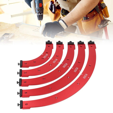 Top Shelf Badass Aluminum Corner Jig Template Set With R100 R150 R200 R250 R300 Router Bit Templates for woodworking.