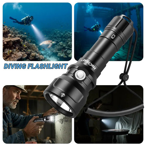 Beast Mode Underwater Dive Flashlight With 2000 Lumens, 873 Ft Beam in use for diving and construction