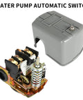 Water Pressure Switch For Well Pump Adjustable 40 To 60 Psi Differential 1 Quarter Inch NPT Fits Standard Pumps Easy Install Auto On Auto Off Control Switch shown with cover