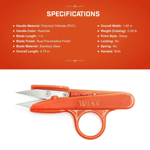 Red hand tool with sharp stainless steel blades against specification sheet, Locking C Clamp With Swivel Pad Tips For Heavy Duty Workshop Use