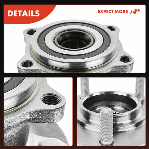 Close-up views of Rear Wheel Bearing And Hub Assembly Set For Mitsubishi Outlander 2007 2012 Outlander Sport 2011 2012 Lancer 2008 2015 AWD 4WD 5 Lug 2 Pack Reliable Replacement For Smooth Rolling And Quiet Ride.