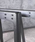 Industrial A Shaped Table Leg Bracket Black For Computer Desk Coffee Table Kitchen Dining Tables Cast Iron With High Temperature Paint Rust Proof Finish 28 Inch Height 29.5 Inch Width Set Of 2 angled view