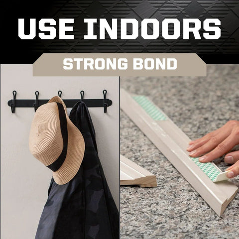Indoor Double Sided Mounting Tape 1/2 Inch By 80 Inch With Industrial Strength Adhesive For Painted Surfaces Holds Up To 15 Pounds On Contact No Mess Or Tools Required used to hang coat and hat indoors.