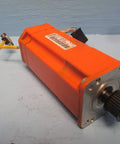 AC Servo Motor For Industrial Automation With Beefy Torque 3HAC10674-1 Compatible With ABB Robotics Tamagawa Encoder Rev 1 Durable Servo For Robotic Arms And Precise Positioning And Smooth Motion, orange housing with splined shaft