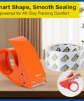 Heavy Duty Packing Tape With Dispenser One Roll 1.88 Inch Wide By 65 Yards Clear Tape With Strong Adhesive for shipping