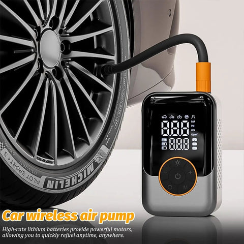 Skip The Stress Over Low Tire Pressure With This Cordless Car Tire Inflator Packin Dual Digital Screens And Automatic Shutoff Compact Wireless Air Compressor ideal for inflating tires.