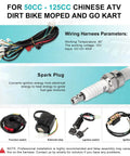 All In One ATV Wiring Harness Kit For 50cc 70cc 90cc 110cc 125cc Quads And Go Karts With 6 Pole Stator CDI Spark Plug Relay diagram