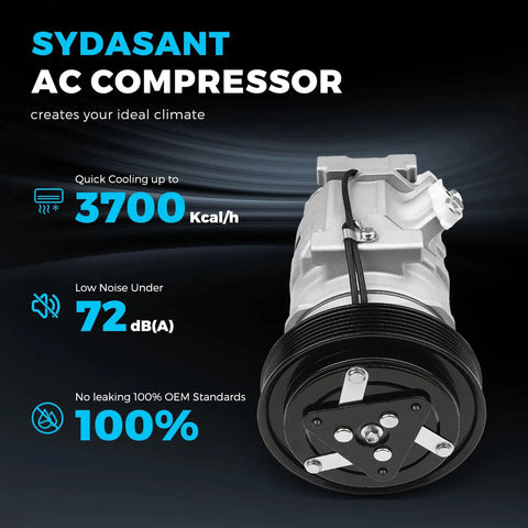 Oem Style Ac Compressor Direct Drop In Replacement For Honda Odyssey Pilot Ridgeline And Acura Mdx Zdx Keeping Ya Comfy During Hot Summers With Zero Hassle, showing compressor design with specs.