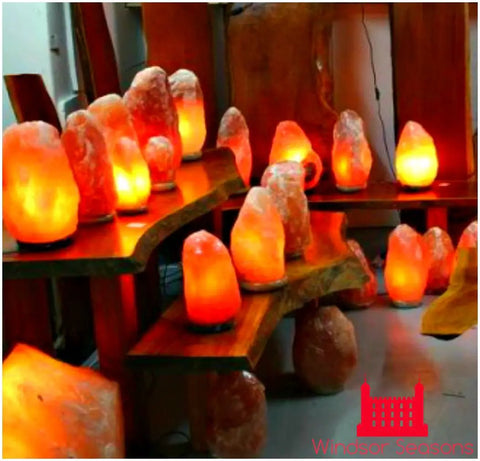 Handcrafted Natural 9 Inch Crystal Pink Himalayan Salt Lamp With Neem Wood Base 6 Foot Cord Dimmer Switch And Bulb Included Ideal For Chill Ambient Lighting At Home Or Office Decor