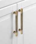 Vintage Brass 5 Inch Knurled Cabinet Pulls Set Of 5 For Kitchen Cabinets, Dressers, Vanities, Wardrobes, And Closets Durable Solid Brass Drawer Handles