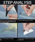 Step analysis showing how to use Windshield Chip Repair Kit For Quick Fixes 2026 Glass Repair Liquid Lets You Patch Cracks Fast In Car Windows Windshields And Rearview Mirrors Includes Blade And 5 Curing Films For Easy Cash-Saving Repairs