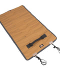 Beefy Wrench and Screwdriver Organizer Roll For Mechanics, 23 Tool Pockets, unrolled canvas with carry handle, grey tan.