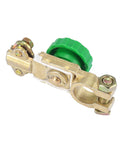 Top Post Battery Disconnect Switch Kit For Boat Or Car Knob Style Quick Master Isolator with green knob.