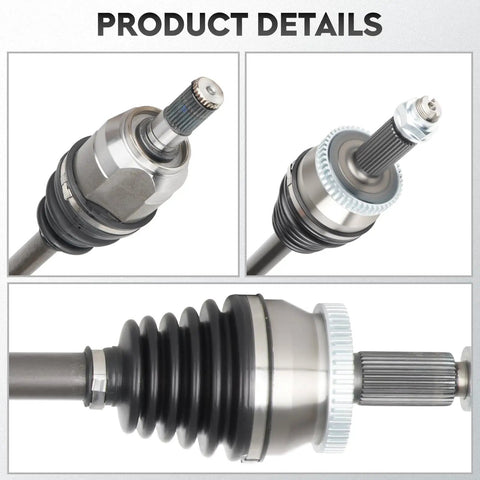 Hyundai Sonata 2015-2019 And Kia Optima 2016-2020 Front CV Axle Shaft Assembly 2-Pack, close-up of CV joint and boot