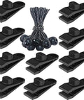 Heavy Duty Tarp Clips With Lock Grip Clamp 20 Pack For Tarps Tents Pool Covers Car Covers And Awnings, shown with bundle
