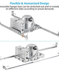 No Frills 4 Inch Recessed Lighting Housing For New Construction IC Rated Air Tight Ceiling Downlight Can With J Box ETL Listed And TP24 Connector, showing flexible bars