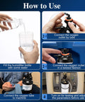 How to use Two Pack Oxygen Humidifier Bottle With 6 LPM Flow And 12 Inch Adapter Tubing guide steps.