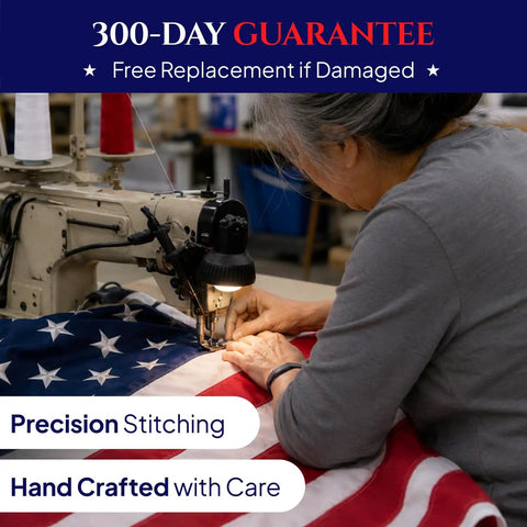 Crafting 3x5 Outdoor American Flag With Embroidered Stars And Sewn Stripes, Built To Last Heavy Duty 400D Polyester by hand