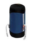 Blue ultralight water resistant compression stuff sack for sleeping gear, grab and go camping essentials outdoor storage bag 8L.