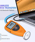 Pro Grade Water Activity Meter For Food Testing And Moisture Control, Smart Tester For Jerky, Dried Fruit, Grains And Veggies, 0-1.0 AW Range, 0.02 AW Accuracy, Non Conductive Sensor, Water Activity Analyzer, orange handheld meter with USB and Bluetooth cable