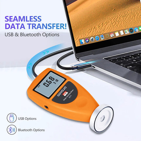 Pro Grade Water Activity Meter For Food Testing And Moisture Control, Smart Tester For Jerky, Dried Fruit, Grains And Veggies, 0-1.0 AW Range, 0.02 AW Accuracy, Non Conductive Sensor, Water Activity Analyzer, orange handheld meter with USB and Bluetooth cable