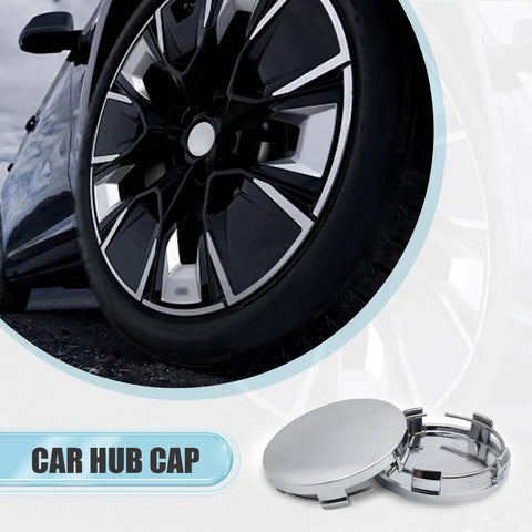 Pack Of 4 Universal Car Wheel Hub Caps 2.36 Inch Outer Diameter 2.2 Inch Inner Diameter Snap In Rim Covers Tough As Nails Construction displayed on a car wheel.