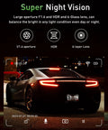 Image of night vision feature from 4K Front And Rear Dash Cam With WiFi And App Control For Cars capturing a car in the dark.