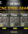 Airsoft Spiral Gear Set For AEG V2 V3 Gearbox Upgrade 16 To 1 CNC 40Cr Steel Construction packaging
