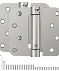 Self Closing 4 Inch Door Hinges With Spring Loaded Adjustable Tension For Front And Back Garage Doors Brushed Nickel UL Listed Left And Right Hand 2 Pack By HOSOM