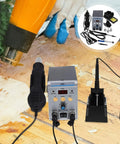 High Power Display Soldering Station Kit With Fast Heating Hot Air Rework Pro Grade Dual Function Soldering Iron shown on table