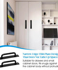 Modern white cabinet with 5 Inch Black Barn Door Handles 2 Pack Premium Aluminum Alloy Cabinet Pull Handles With Screws