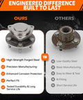 Comparison of front wheel hub and bearing assembly with ABS for 2012 to 2020 Chrysler 300 and 2012 to 2014 Dodge Challenger Charger RWD